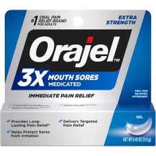 Gel giảm đau vết nhiệt miệng/loét miệng Orajel 3X Mouth Sores Medicated 11.9g