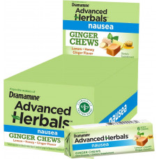 Kẹo say tàu xe cho mẹ bầu Dramamine Advanced Herbal Nausea Ginger Chews