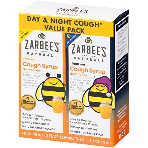 Combo siro ho tiêu đờm ngày và đêm Zarbee's Cough Syrup 118ml